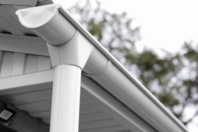 Close-up of seamless gutter installation